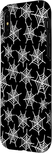Miniatura 8 de iPhone 13 Pro Max Spider Net Halloween Negro Blanco Patrón Gótico Funda