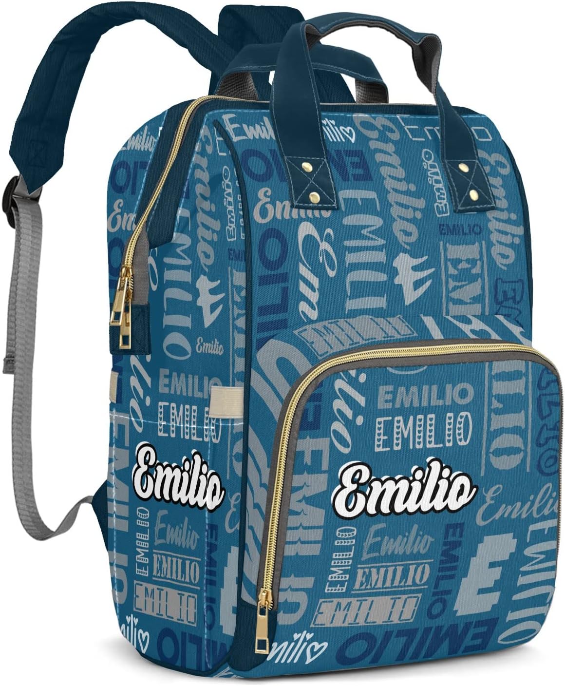 Custom Name Boy Baby Bags, Nylon Personalized Diaper Bag Backpack for Baby Boy Mom, Large Capacity, Waterproof, Multifunctional, Adjustable Shoulder Straps