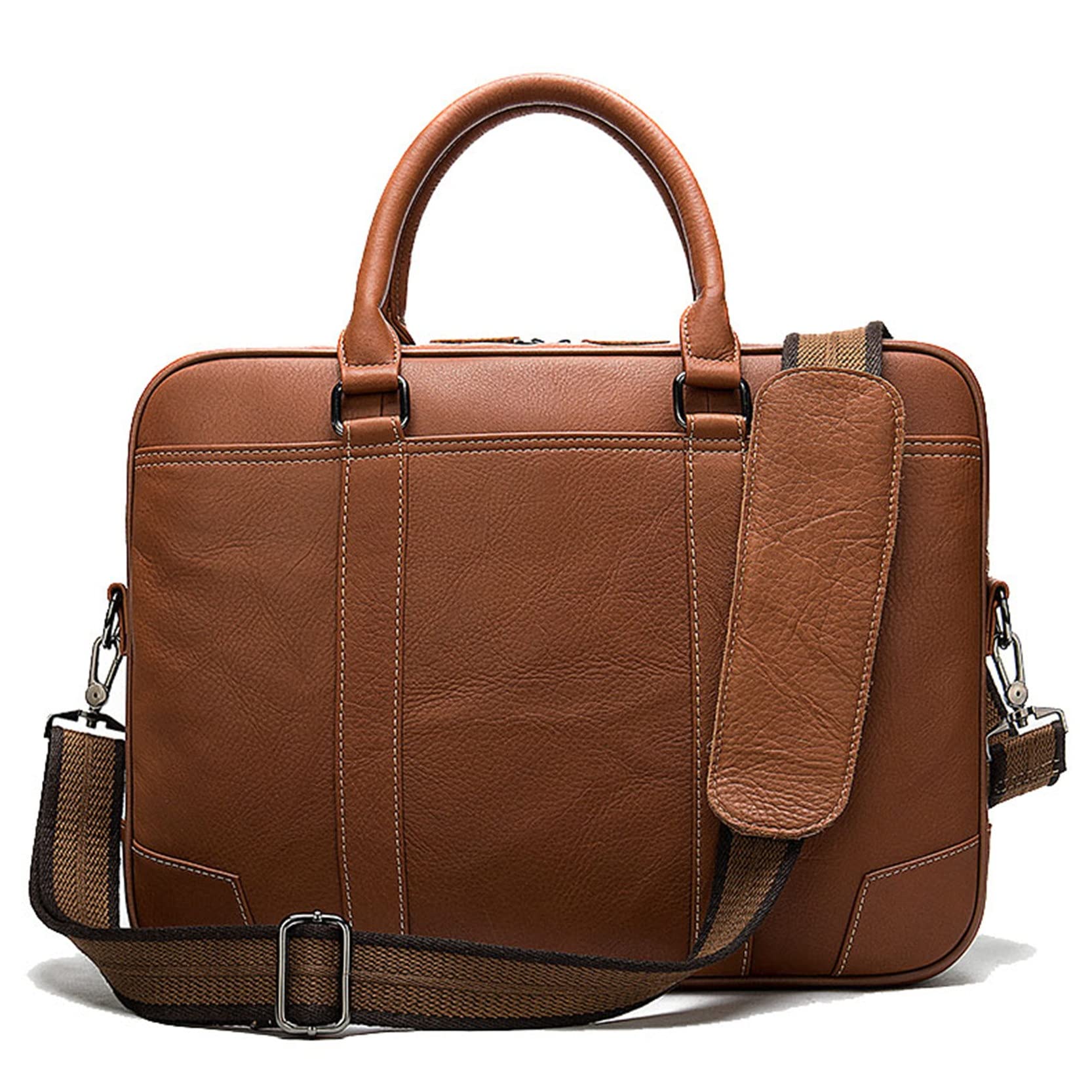Sac à main homme en cuir de vachette serviette affaires pour ordinateur 13.3 pouces