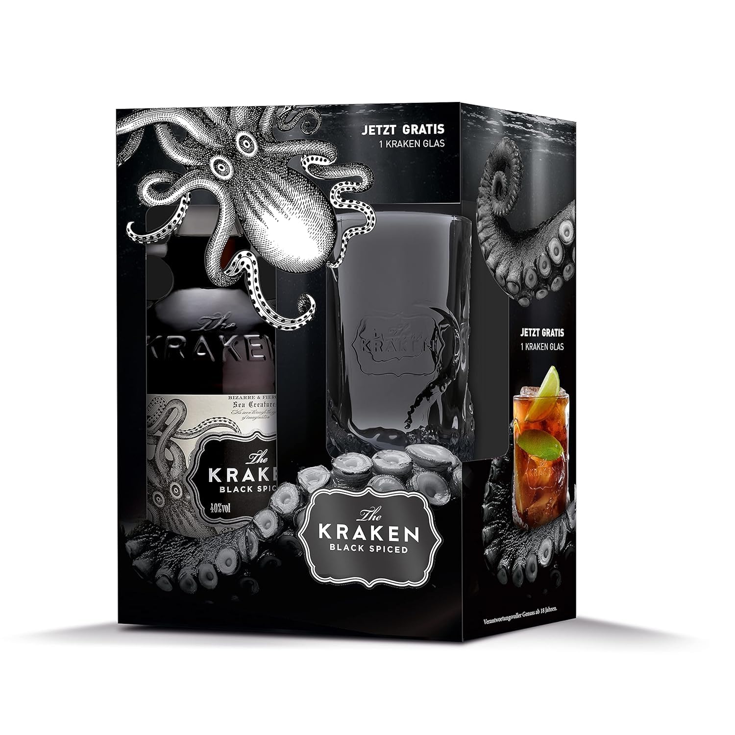 Kraken Black Spiced Rum | In der Geschenkverpackung | Mit einzigartig-würzigem Geschmack | 40% vol. | 0,7 l