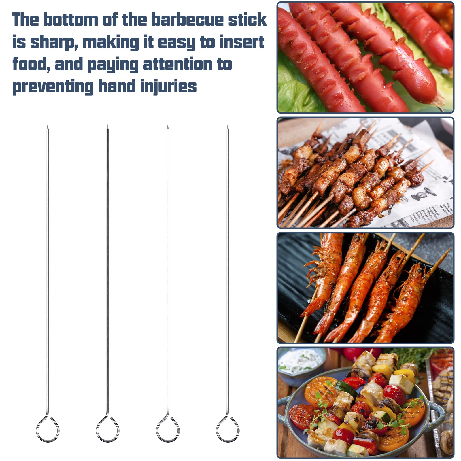 Griglia per pesce da barbecue Nizirioo: Griglia per pesce in acciaio INOX, portatile, pieghevole, con manico rimovibile, spazzola per cuocere il pesce, 4 spiedini in metallo e sacchetto di