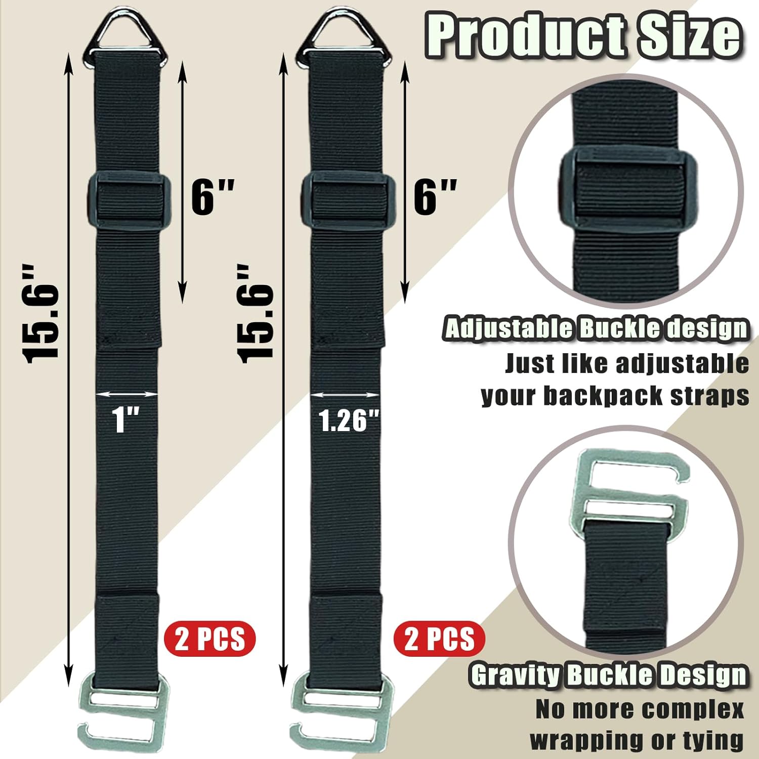 One Hand Operation-1s Tighten by Gravity-Adjustable Extension Cord Organizer Holder Heavy Duty Storage Straps with Triangle Buckle Extension Cord Wall Organizers for Garage and Shed Storage (4Pcs)
