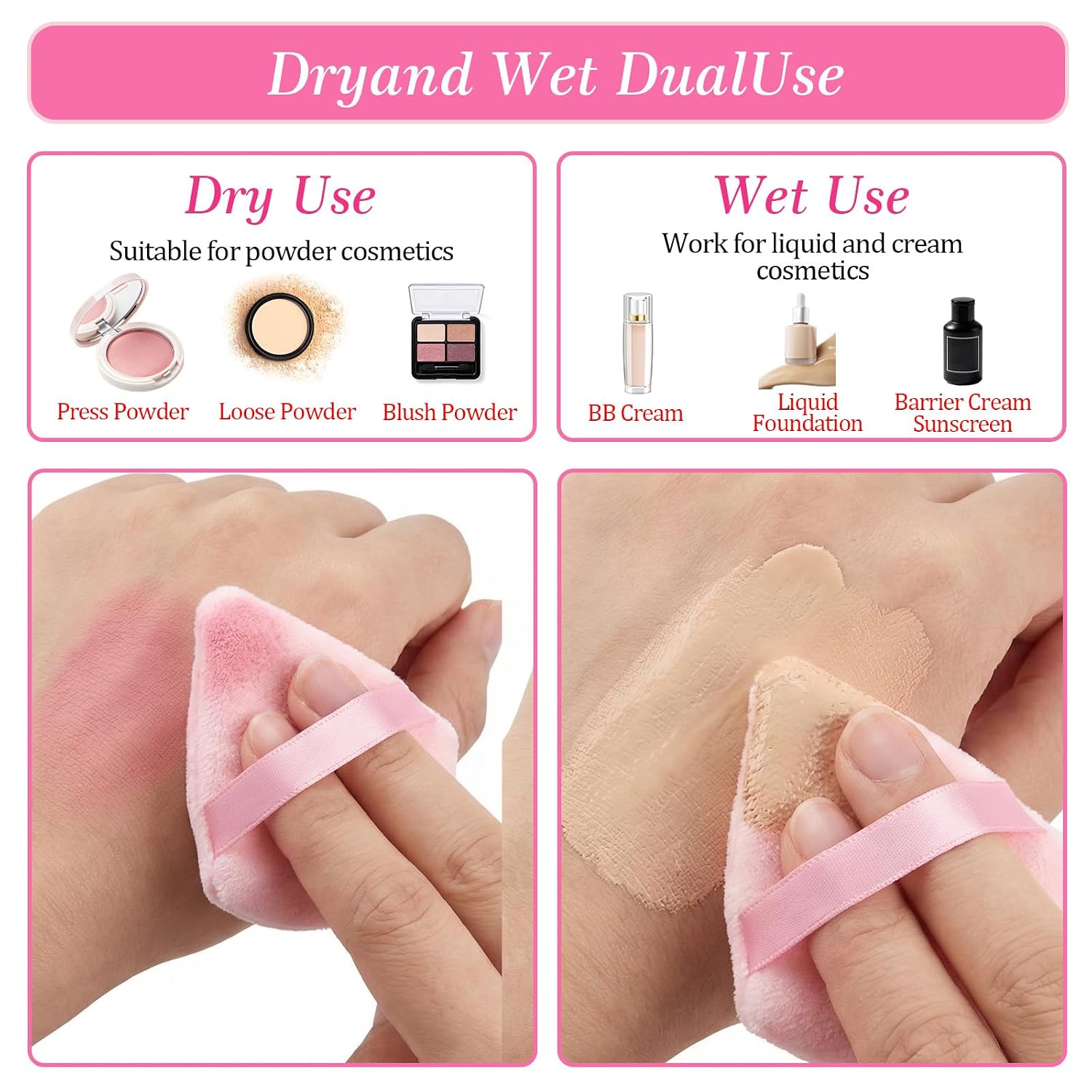 200 Pieces Makeup Sponge Face Soft Triangle Makeup Velour Puff, Beauty Sponge for Loose Powder and Cosmetic Foundation, Blender Makeups Tool (Black, Pink, Skin, Brown, White)