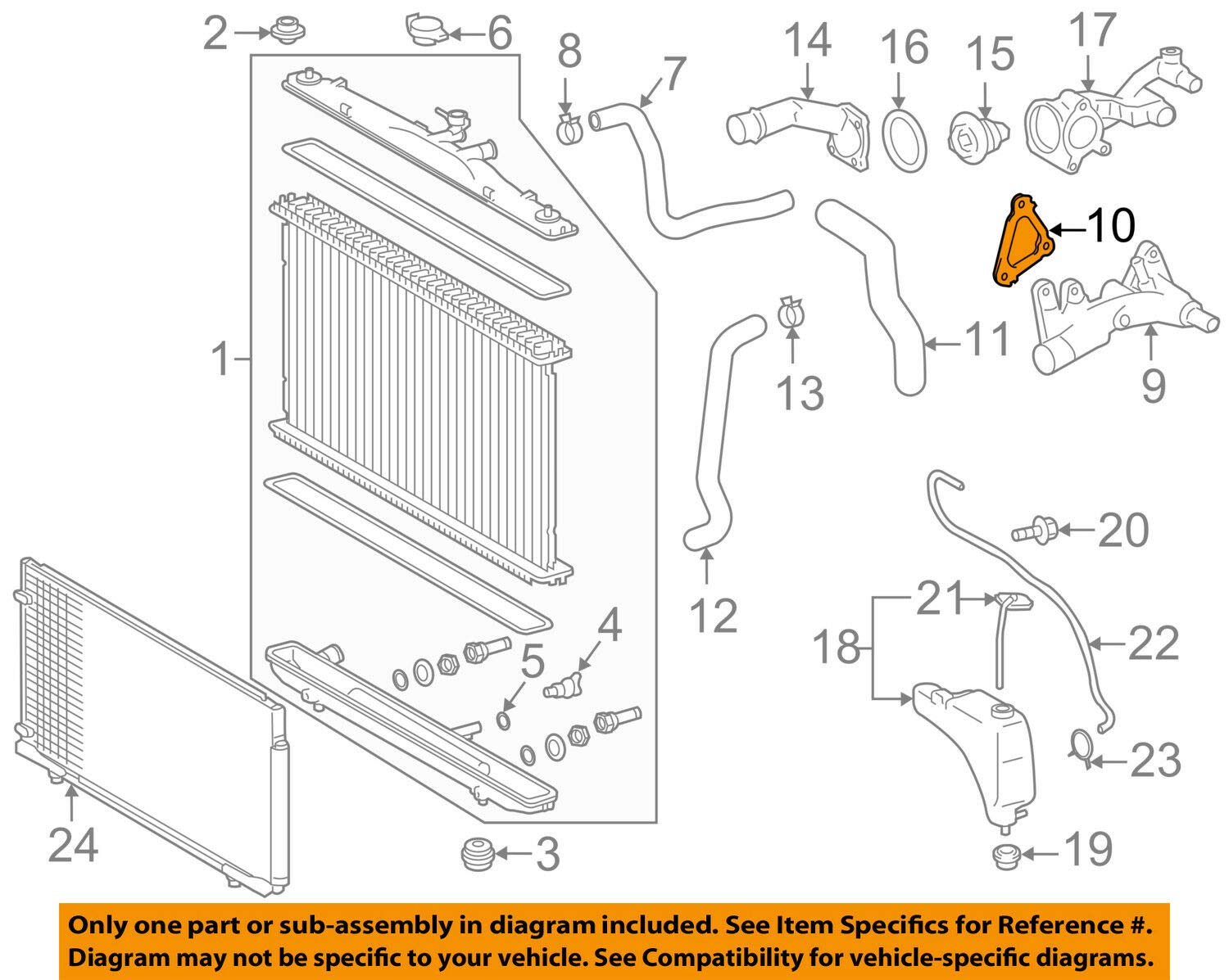 Amazon.com: Toyota 16341-AD010, Engine Coolant Outlet Gasket