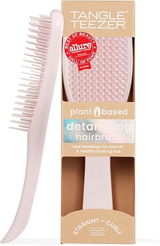 Tangle Teezer Plant-Based Ultimate Detangler Brush, Dry & Wet Hair Brush, Eliminates Knots & Reduces Breakage for All Hair Types, Marshmallow Pink