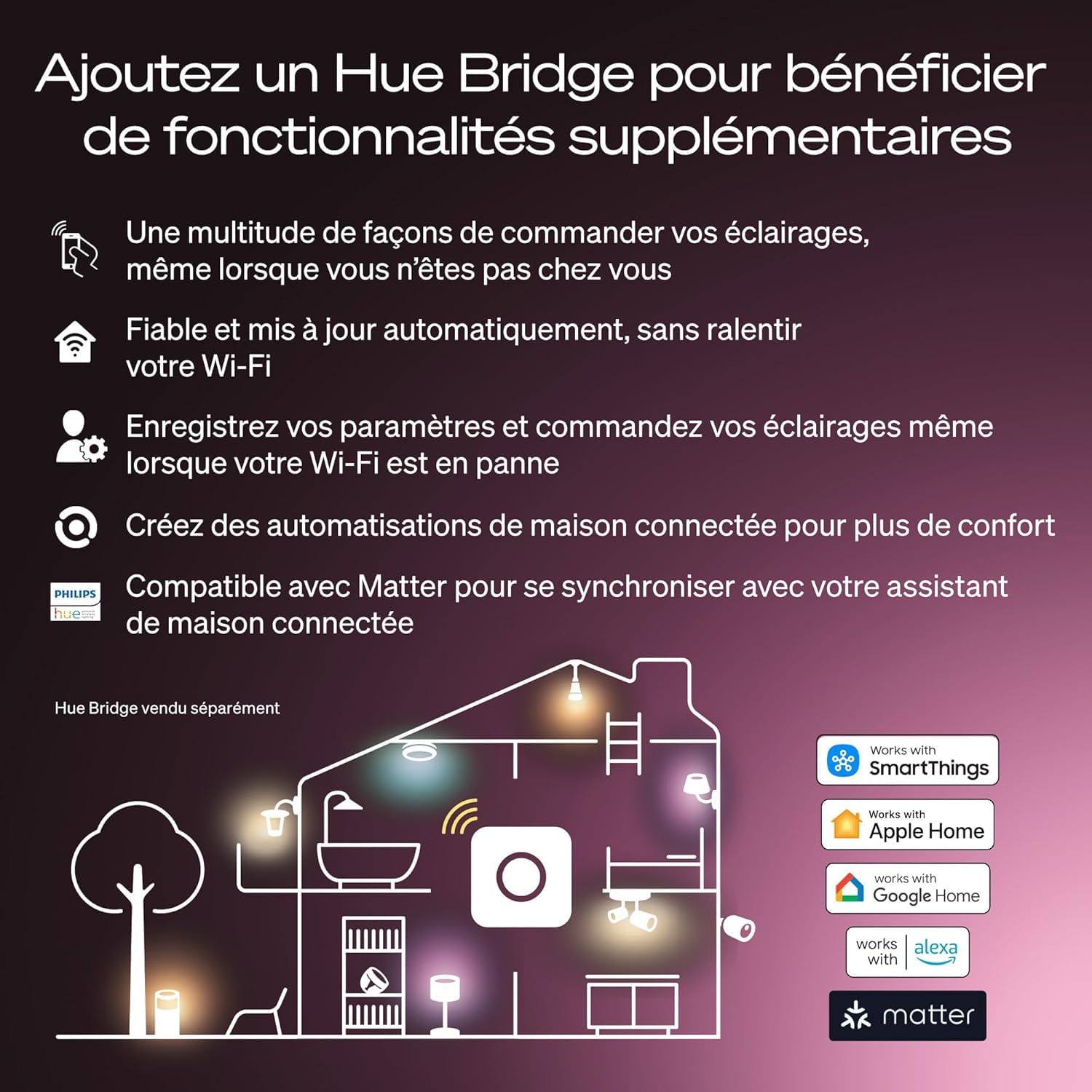Philips Hue Ampoule connectée LED A67, White and color, Ampoule E27, 11,8W, Spectre complet 1000-2000 K, 1600 lm, Intensité variable, Compatible Alexa, Google et Apple Home, pack de 1