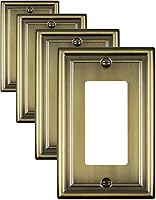 Vista 40 de Paquete de 2 cubiertas para interruptor de luz, cubierta de placa de interruptor de palanca individual, placa decorativa de pared de metal de latón