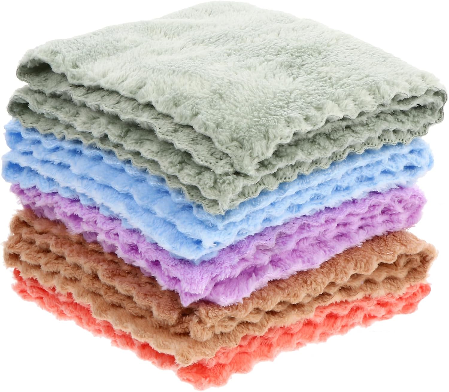 BESPORTBLE 10Pcs Ultra Absorbent Washcloths Soft Fleece Towels for Quick Drying Face Bath Cloths Versatile Use for Newborns Adults