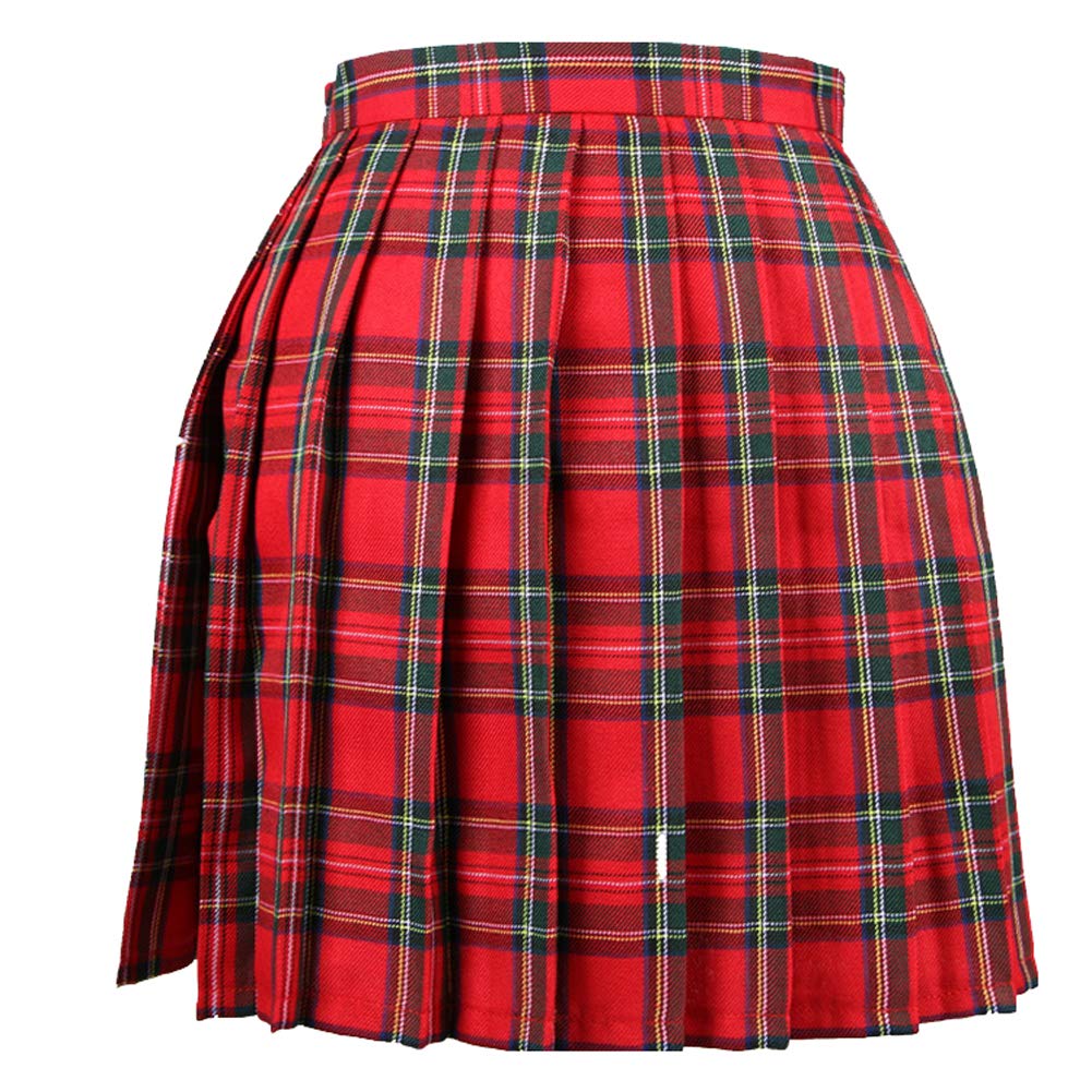 GothdenWomens Girl High Waisted Pleated Tennis Skirt School A-Line Costume Mini Skirts