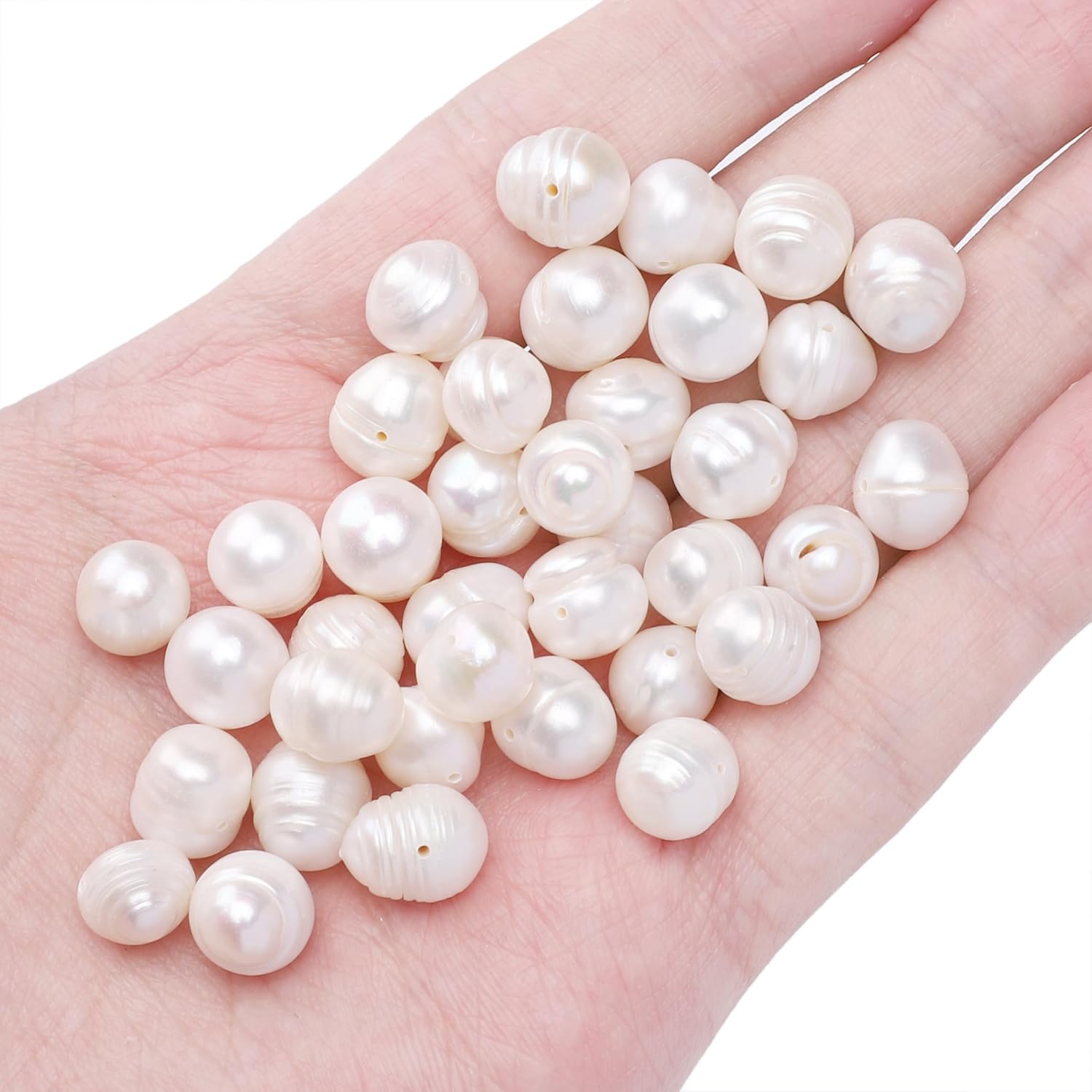 Natural Pearl Beads Potato 10-11mm White Freshwater Cultured Loose Gemstone Beads for DIY Jewelry Making 13.8''/Strand HQ - Image 5