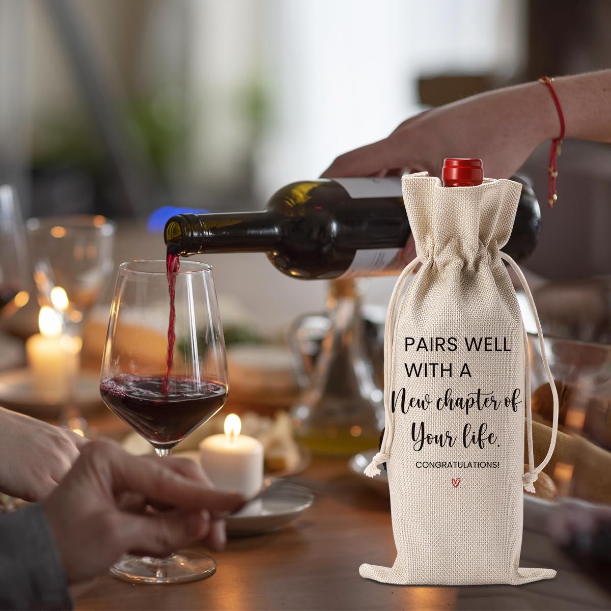 Abschiedsgeschenk zum Abschied, Ruhestand, Geschenk für Freunde, Kollegen, Frauen, Neuanfänger, Geschäftsinhaber, Weintasche, passt gut zu einer neuen Kapitel-Weintasche