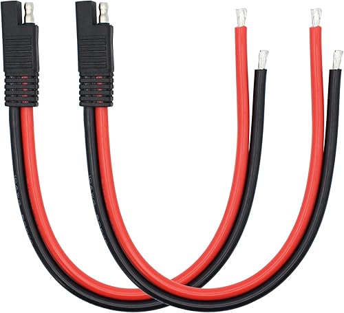 Cable de extensión de conector SAE 10AWG de 11.8 in/1 pie, conector de desconexión rápida SAE Cable de extensión de panel solar para motocicletas,