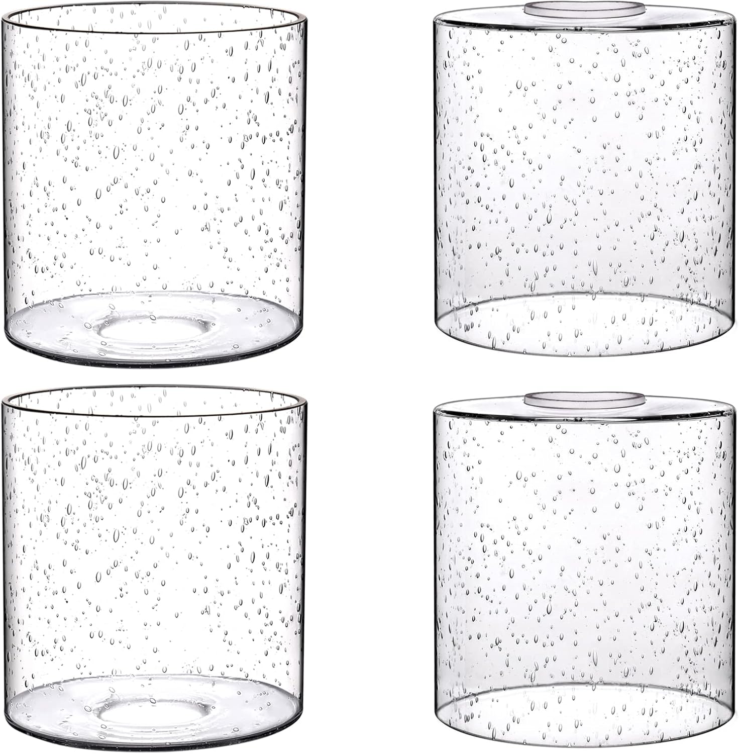 Canomo 4 Packs Wide Caliber Seeded Glass Light Shade Bubble Glass Lamp