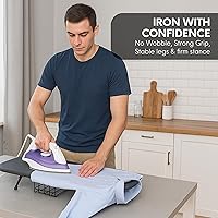 Vista 6 de Tabla de planchar con cubierta y almohadilla – Tabla plegable pequeña, tabla de planchar compacta de mesa plegable con relleno, tabla de hierro