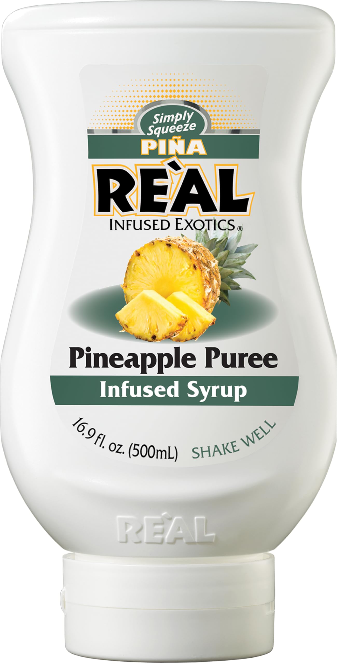 Re’al Syrup | Pineapple Puree Infused Fruit Syrup | Made with Real Pineapple | 500ml |Natural Ingredients| Cocktails, Baking, Smoothies, Mixing Drinks, Desserts, Cooking