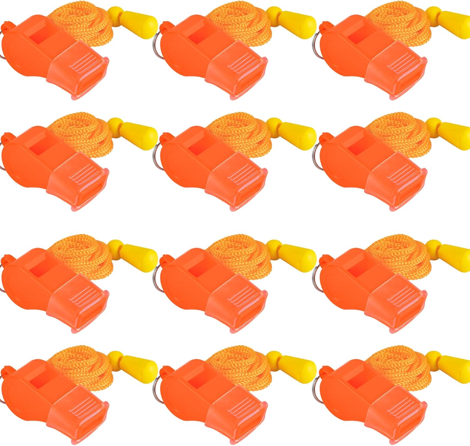 12 Pack Sport Whistles with Lanyar for Coaches, Referees and Officials, Loud Crisp Sound