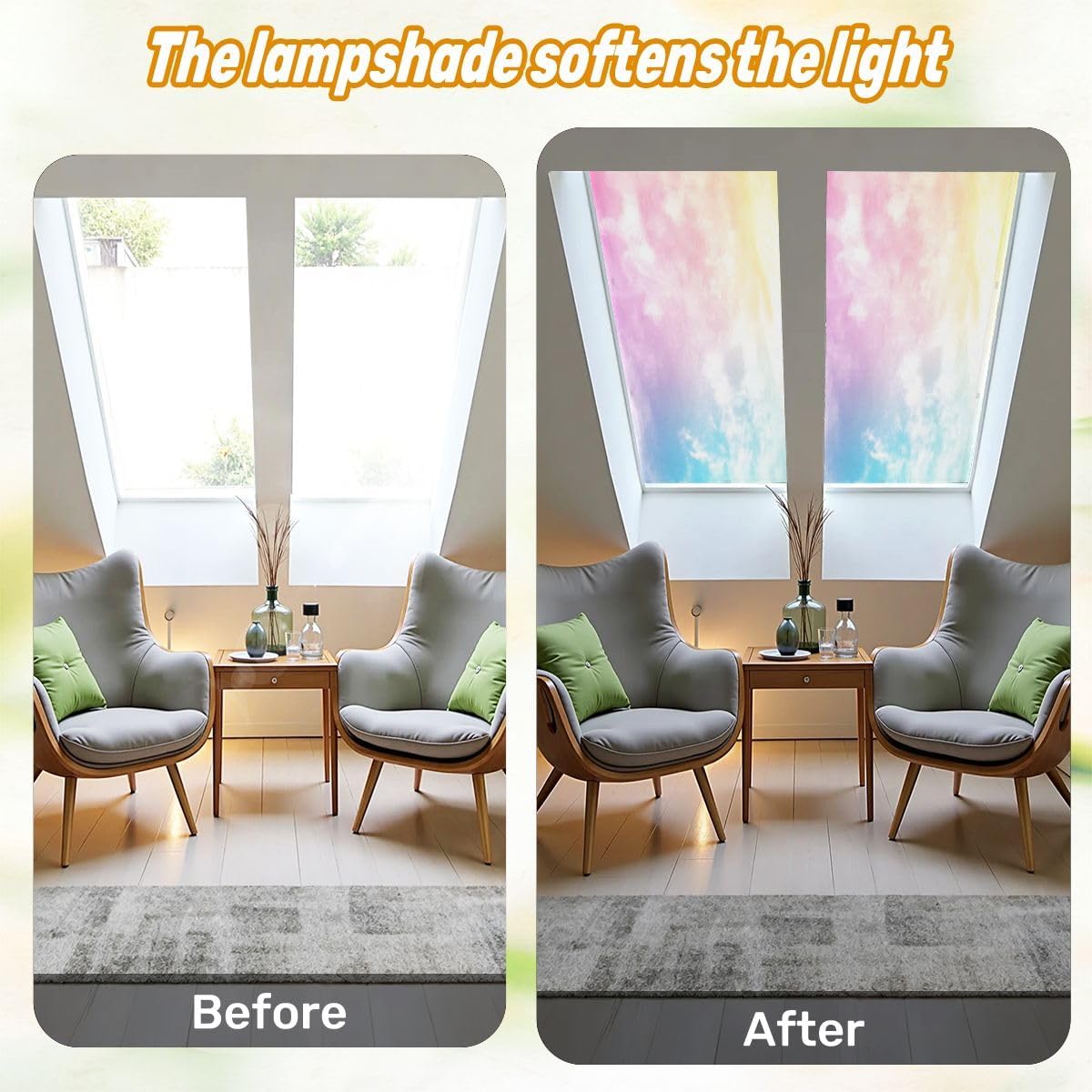 Fluorescent Light Covers for Ceiling Lights Pastel Soft Sky Cloud Easy to Install Magnetic Light Filter for Classroom Office Hospitals School Home Decor