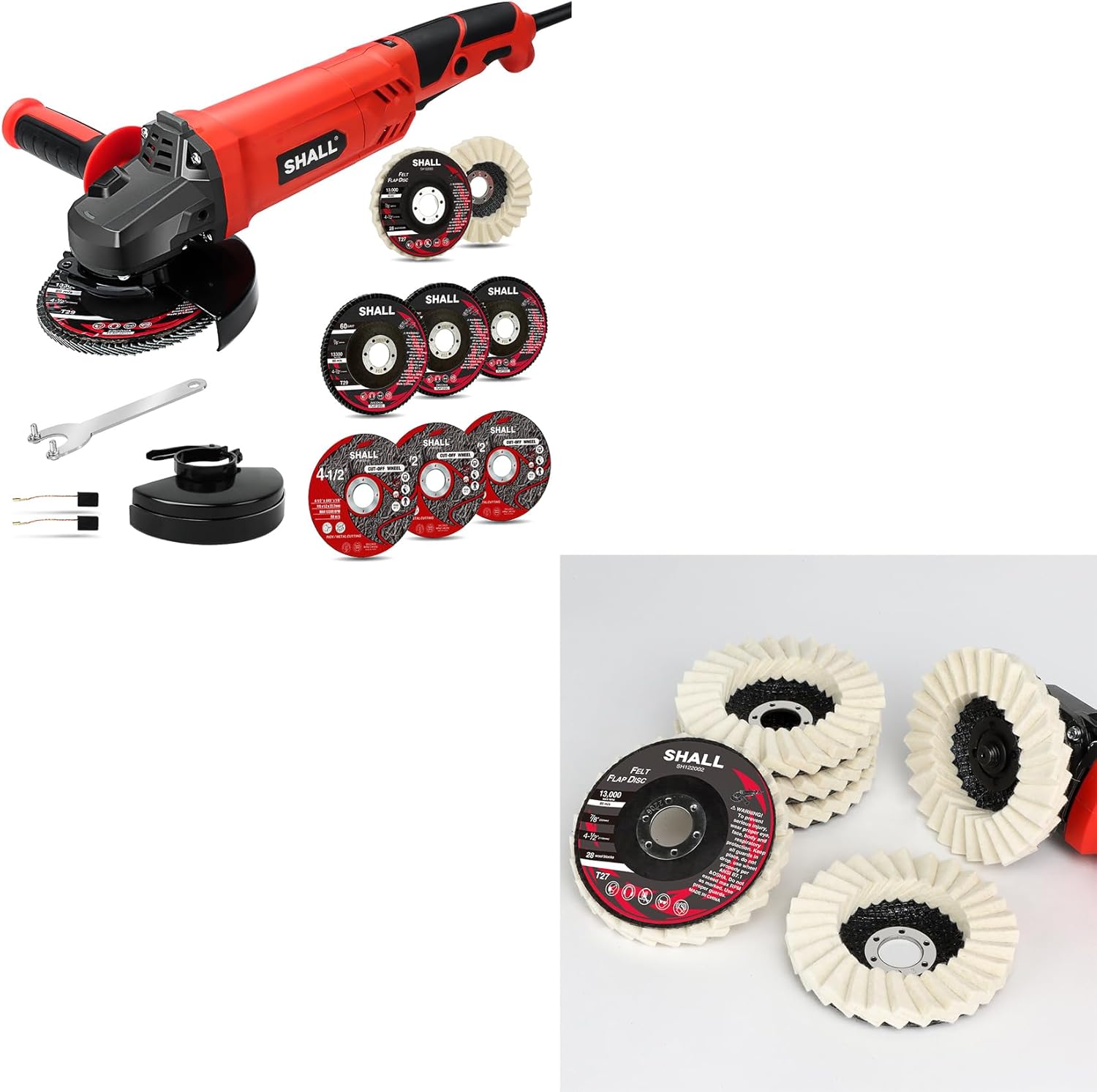 SHALL Angle Grinder & Felt Flap Disc Abrasives Set