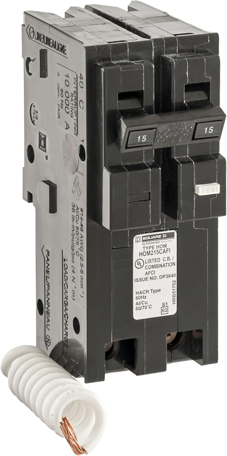 Square D by Schneider Electric HOM215CAFIC Homeline 15 Amp Two-Pole CAFCI Circuit Breaker, - - 
