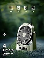 Vista 3 de Ventilador de campamento con batería D (pilas no incluidas) con 4 modos de temporizador, ventilador de escritorio de 8.5 pulgadas con linterna LED
