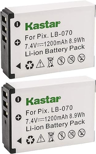 Kastar Paquete de 2 baterías de repuesto para batería Kodak LB-070 LB070 y Kodak Pixpro AZ651, Pixpro AZ651 AZ652 Astro Zoom, Pixpro AZ901, PIXPRO