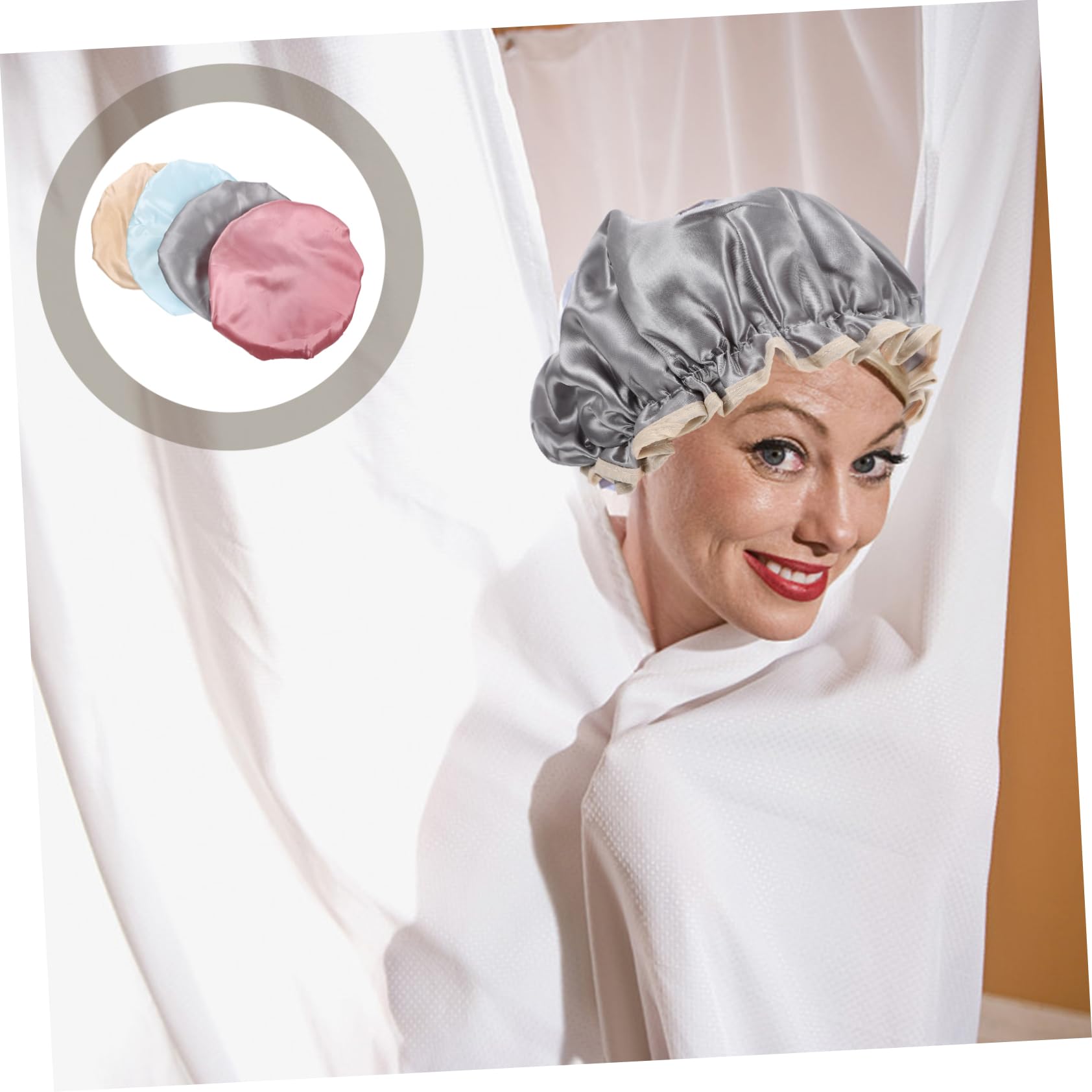 FRCOLOR 12stücke Teiliges Wasserdichte Duschhauben Für Damen Elastische Doppelschichtige Badekappen Für Und Make-up Während Duschens