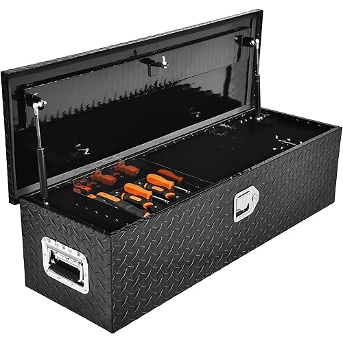YITAMOTOR 39 Inch Truck Bed Tool Boxes Heavy Duty Aluminum with Sliding Shelf,Diamond Plate ToolBox for Pick Up Truck RV Trailer, Chest Storage Organizer with Lock and Keys