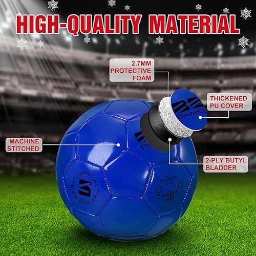Miniatura 3 de Shappy 4 pelotas de fútbol a granel con bolsa de malla de inflador, tamaño oficial 3, 4, 5, para interiores y exteriores, colorido, juego de fútbol,