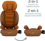 Maxi-Cosi RodiSport 2-in-1 Siège auto booster convertible & Modes sans arrière-plan 7-Position Guides de ceinture intégrés , Système rigide-LATCH , Cognac