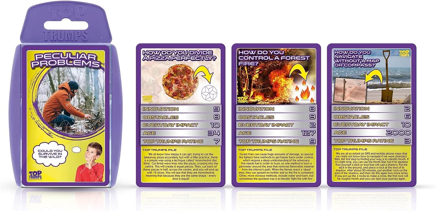Top Trumps Card Game Peculiar Problems - Family Games for Kids and Adults - Learning Games - Kids Card Games for 2 Players and More - Kid War Games - Card Wars - for 6 Plus Kids