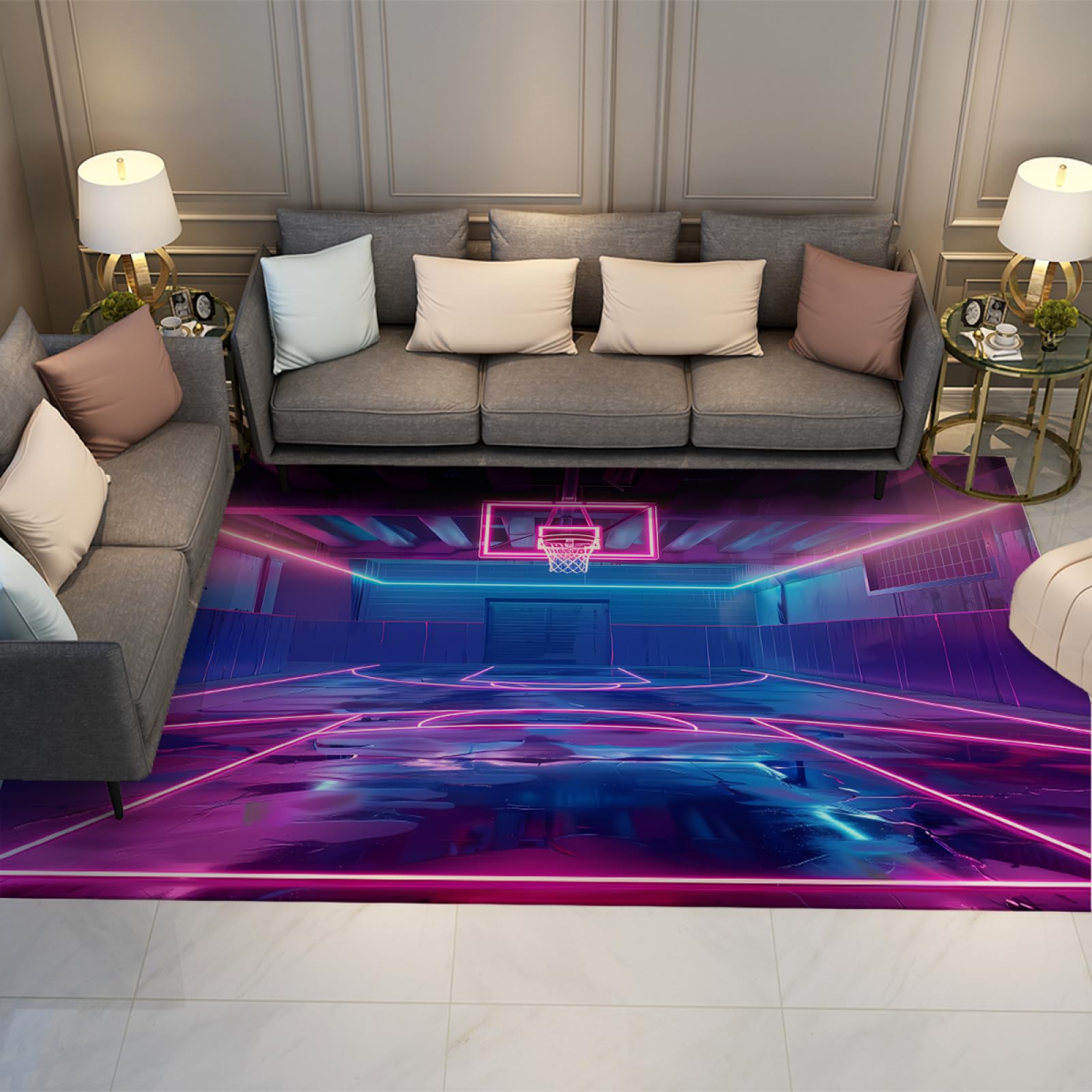 Tapis de sport de basket-ball antidérapant et lavable 60x120