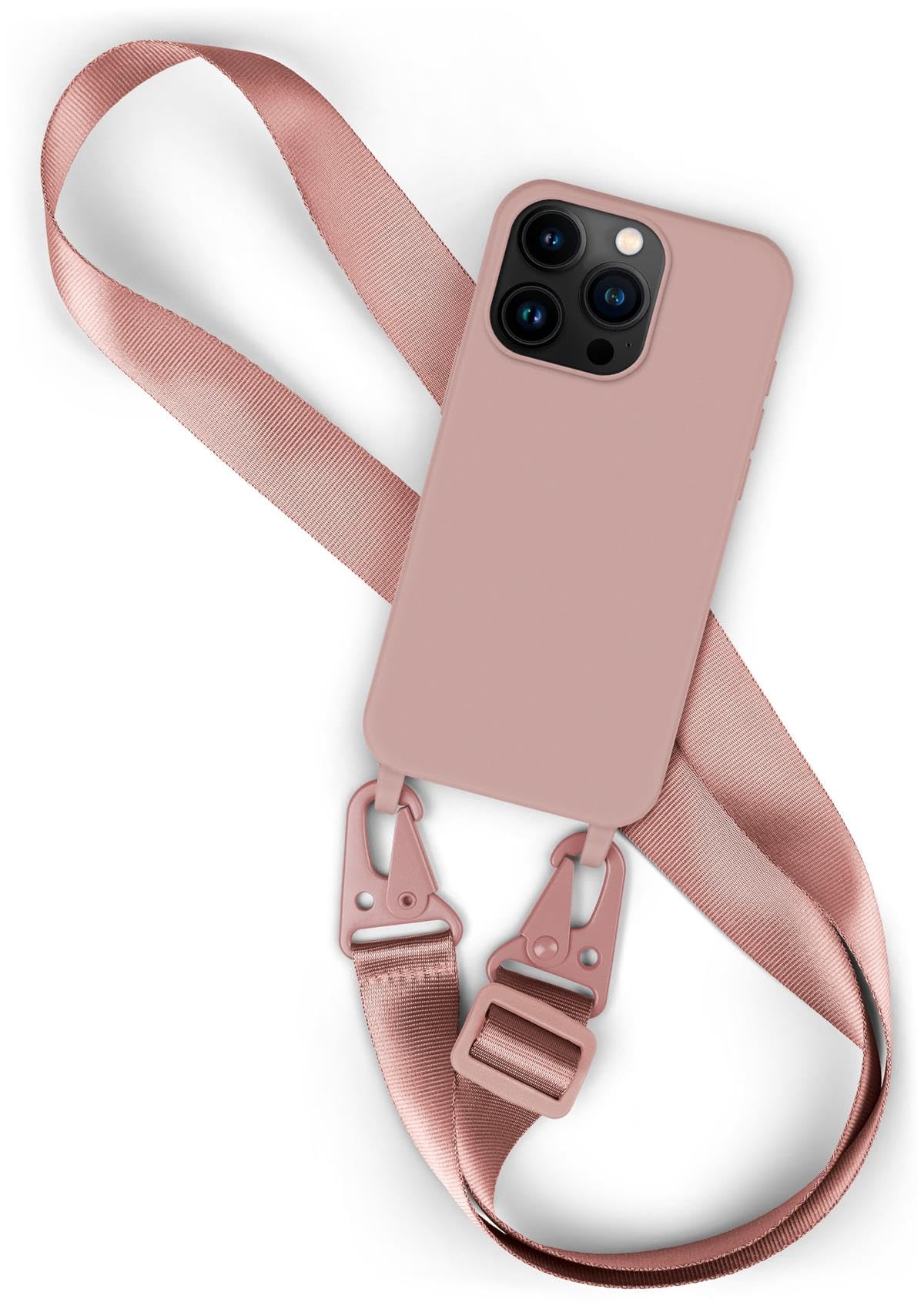 moex Hover Cover do Apple iPhone 15 Pro łańcuszek na telefon komórkowy z szerokim paskiem, etui z paskiem do zawieszenia, zdejmowany nylonowy łańcuszek z karabińczykiem, stylowy i bardzo wytrzymały –