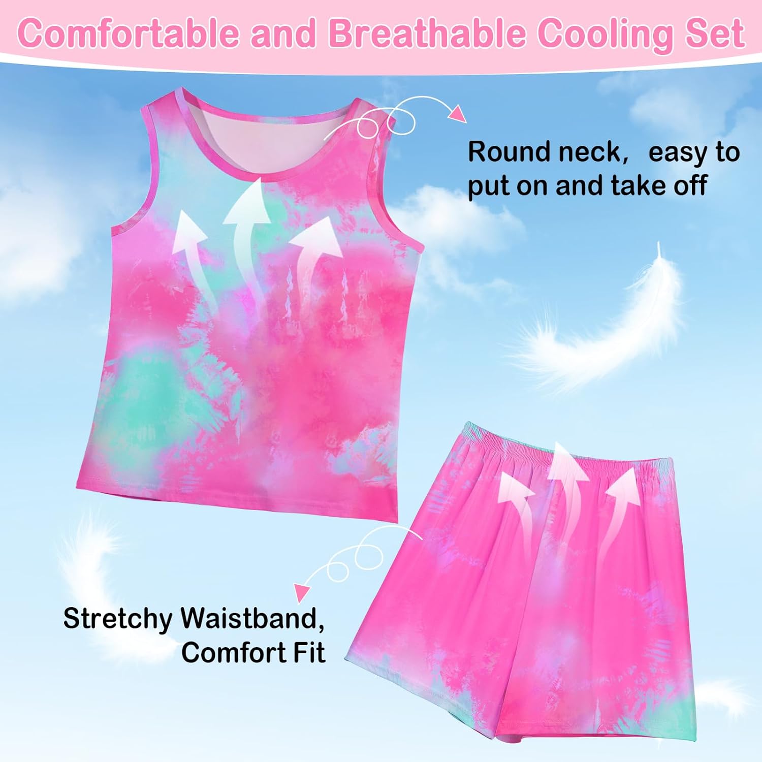 Girls Pajamas for kids Sleepwear Girl Tank Tops Pjs Shorts Set 2Pcs for Teen Girls Summer Casual Clothes - Image 4