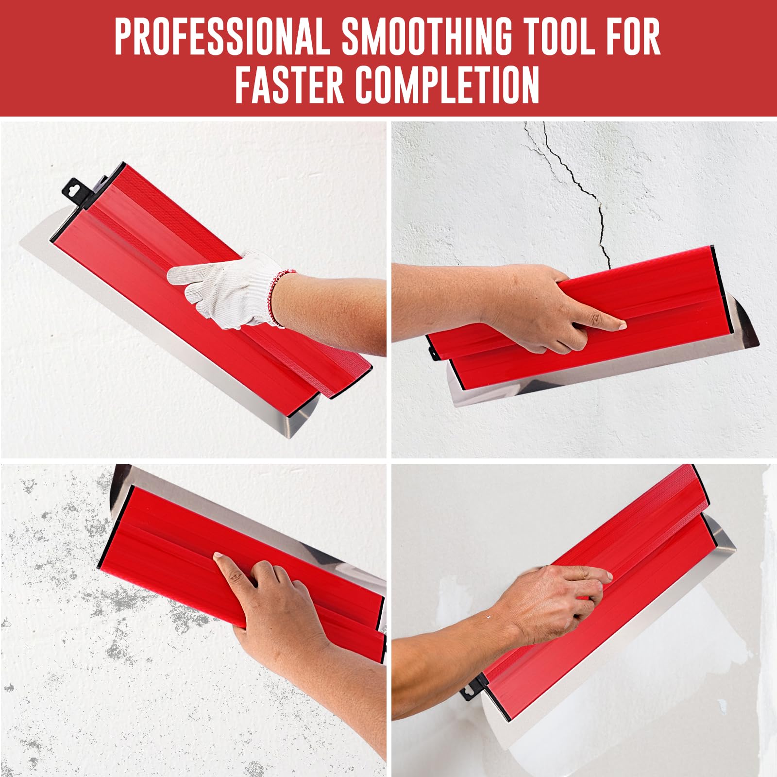 Spatole per Stucco,Spatola per Stucco con Impugnatura a Z,Cazzuola Muratore Frattazzo per Rasatura,Incl Spatola Multiuso,2 Spugne Abrasive,Attrezzi per Cartongesso e Rasatura