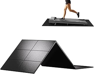 HOVSCO Foldable Treadmill Mat Non-Slip Exercise Bike Mat, 1/4" Thick, 30"x63" Waterproof Walking Pad for Carpet, Hardwood ...