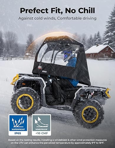 Miniatura 2 de KEMIMOTO Cubierta universal de cabina de ATV, cubierta cálida para toldo de ATV, visión completa de invierno, resistente, 4 ruedas, compatible con