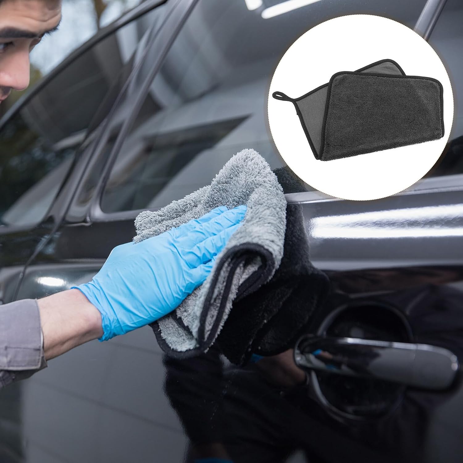 Car Washing Microfiber Towels 5pcs 30x40cm Ultra Absorbent Thick Auto Detailing Cloths for Automotive Glass and Exterior Cleaning