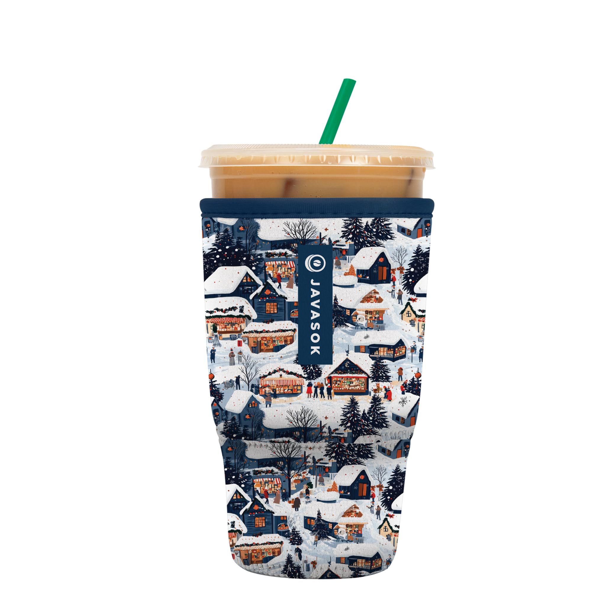 Sok It JavaSok Iced Coffee &amp; Cold Soda Insulated Neoprene Cup Sleeve (Peak Season, Large: 30-32oz)
