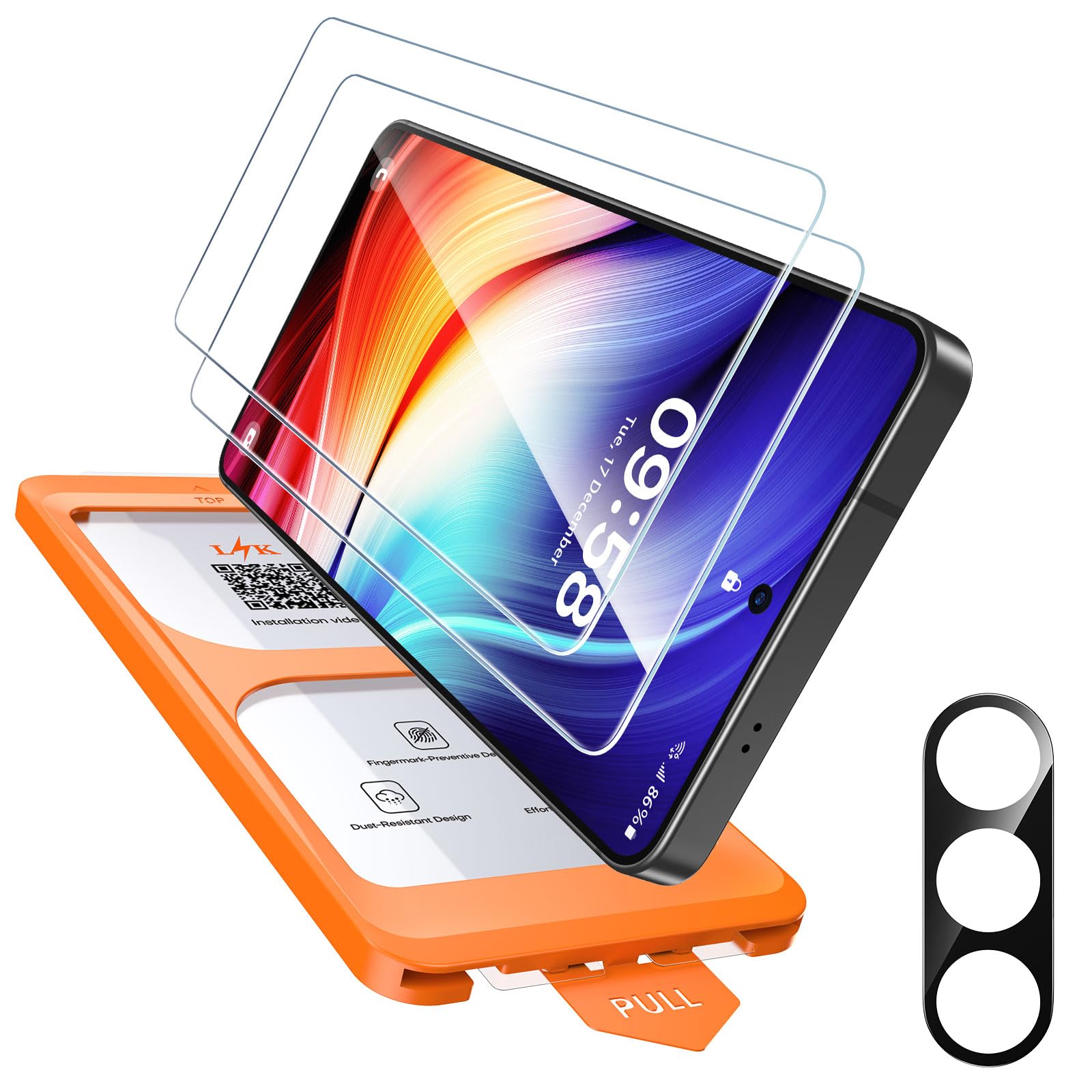 LϟK 2 Pezzi Vetro Temperato per Samsung Galaxy S26 Pellicola Protettiva per lo Schermo, 9H Durezza Senza Bolle HD Schermo Protettivo Facile Kit D'Installazione