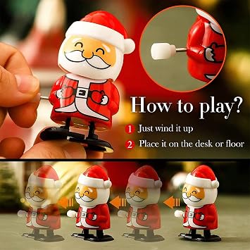 Mienocol 3pcs Wind Up Christmas Wind Toys for Kids, Funny Jumping Toys for Xmas Gifts, Great for Kids' Parties and Stocking Stuffers