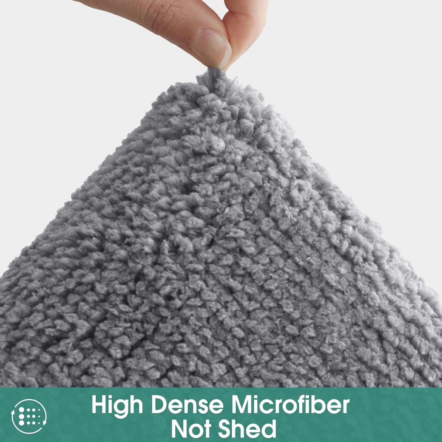 HOMEIDEAS Bathroom Rug Set 2 Piece, Striped Super Absorbent Soft Microfiber Non-Slip Washable Bath Mats for Shower and Tub (Grey)