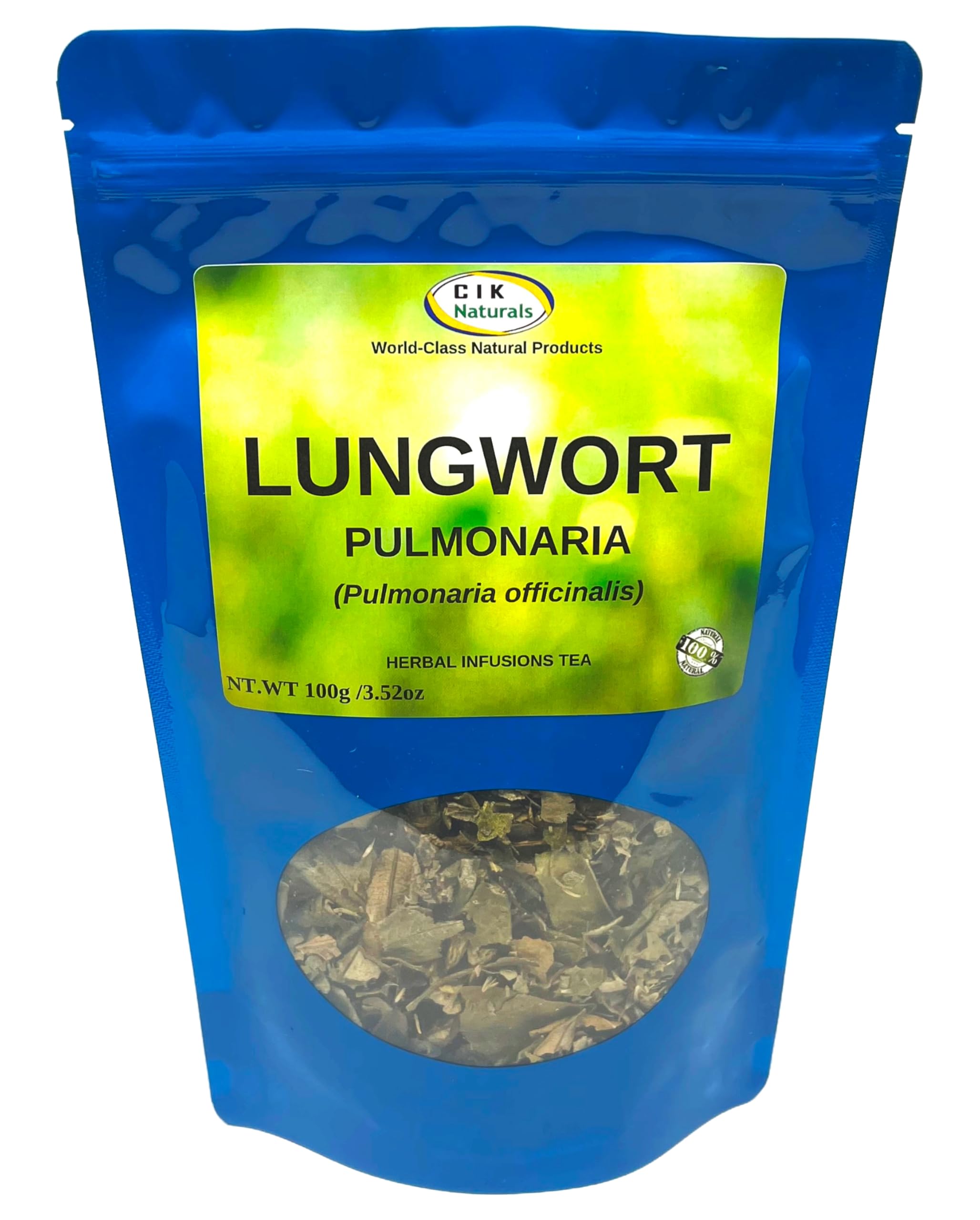 CIK Naturals Lungwort Herb Pulmonaria tea Herbal Infusions (100g) Zip-lock bag Pulmonaria officinalis