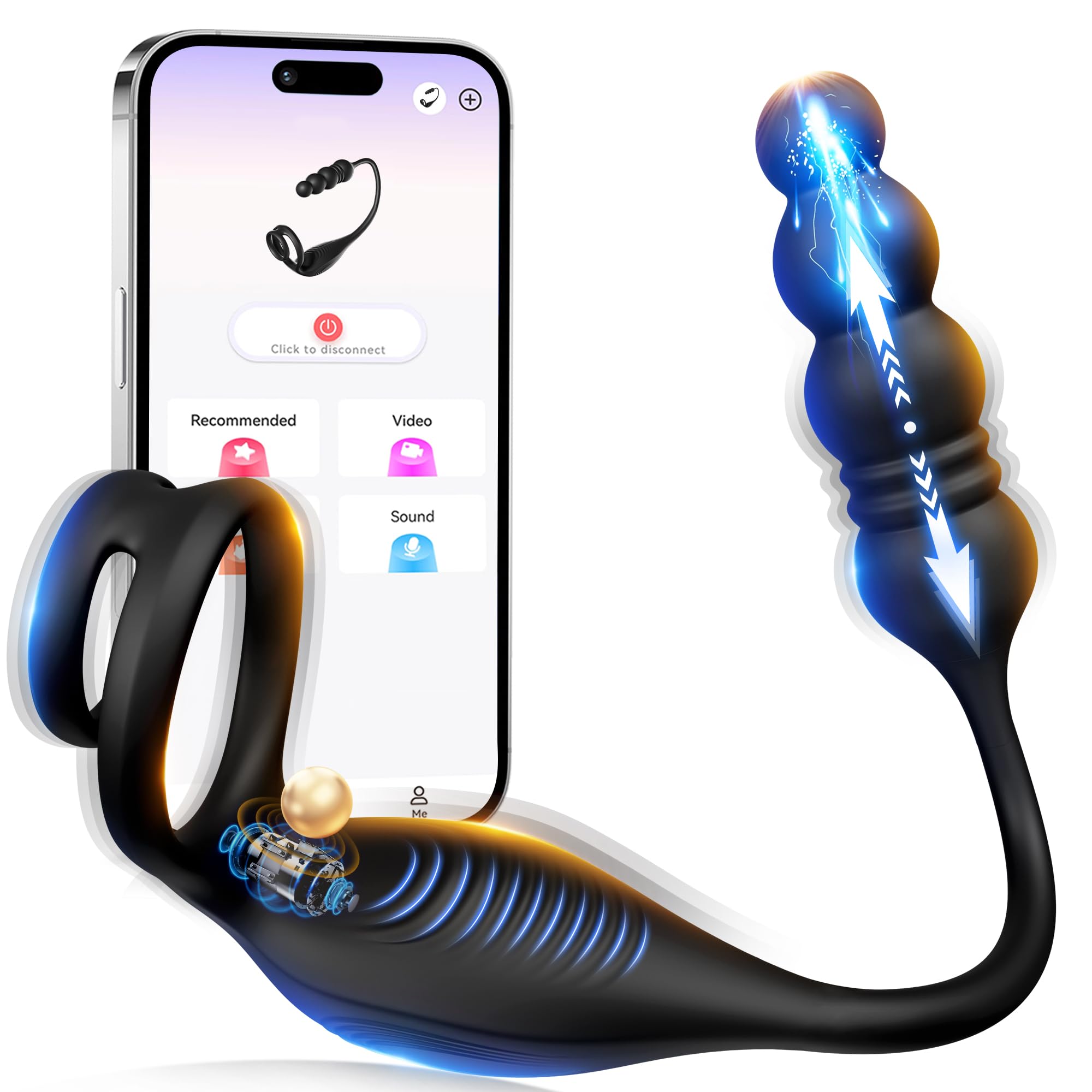 Male Sex Toys for Men - Thrusting Prostate Massager Adult Toys Anal Toys Vibrating Butt Plug with App