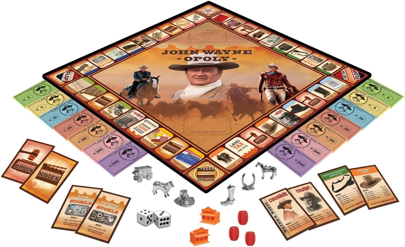MasterPieces Opoly Board Games - John Wayne Opoly - Officially Licensed Board Games for Adults, Kids, & Family