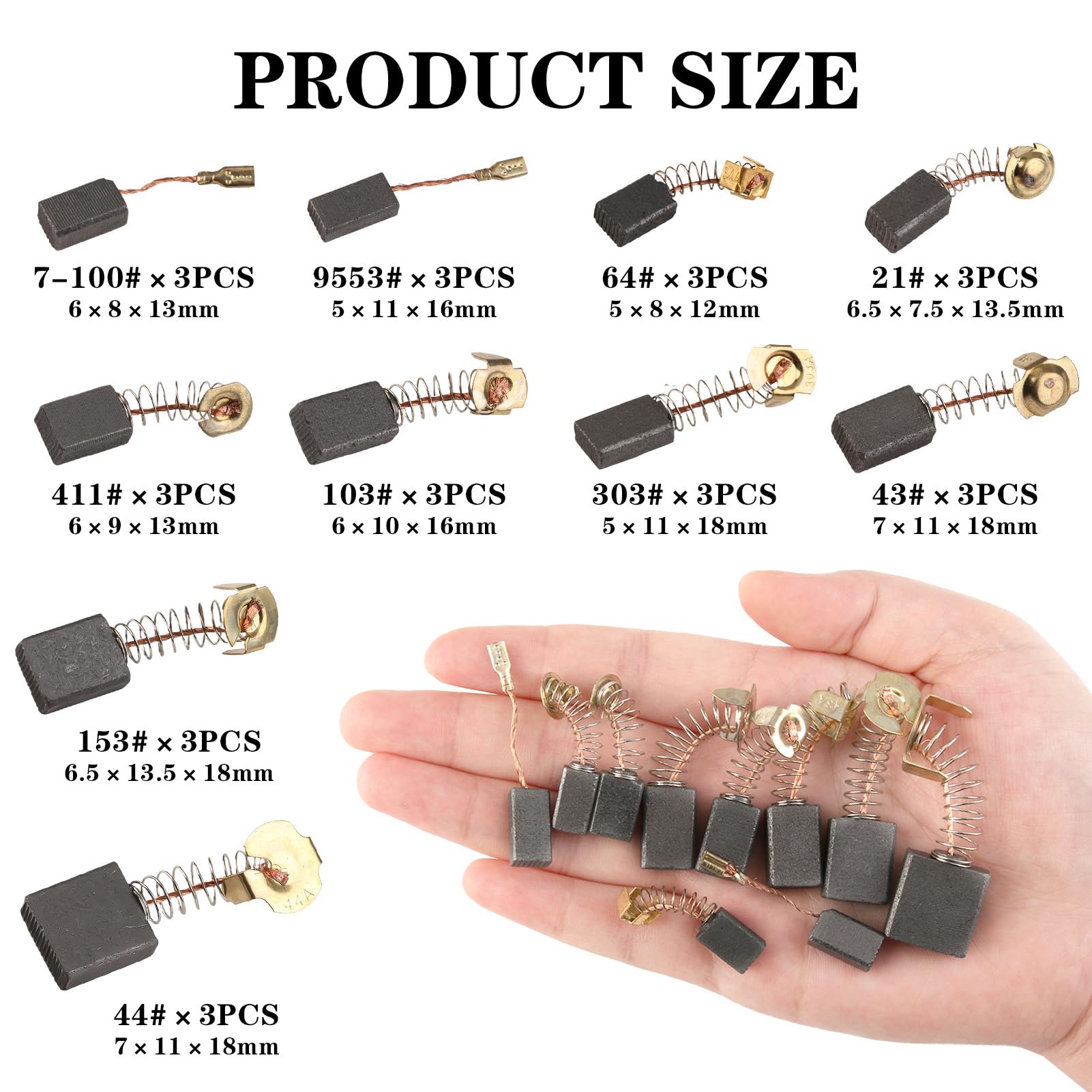 Spazzole In Carbone Per Motori Elettrici - 20 Pezzi 5x8x16 Mm | Ricambio Per Trapani, Aspiratori E Utensili - Foto 6