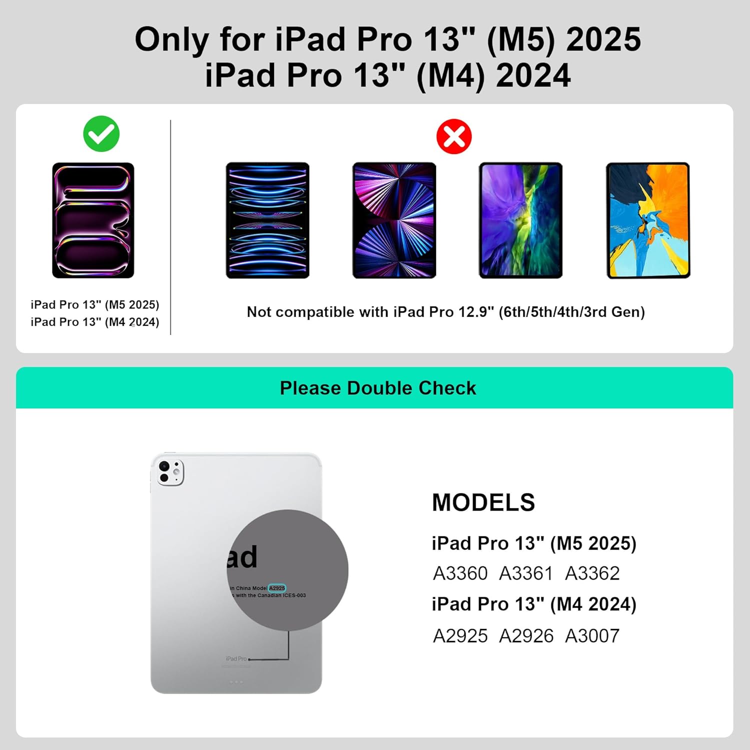 WIWU iPad 13 Pro Keyboard Case M5/M4 2025/2024,360°Stand Magnetic Detachable Keyboard Case 7 Color Backlit Keys Trackpad with Pencil Holder Black