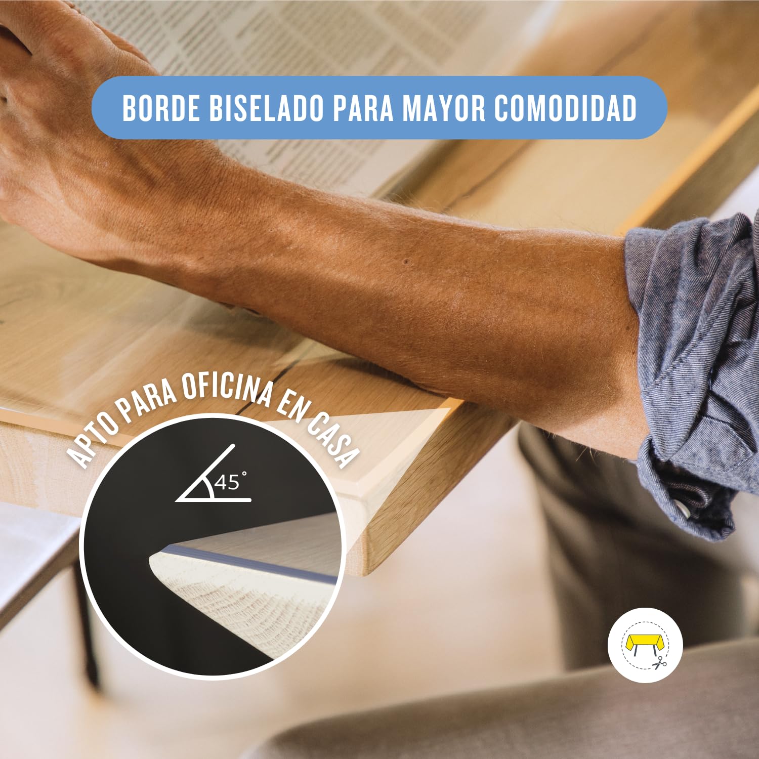 Trente Protector de Mesa Mate 240x100 cm - 2mm - Protección de Mesa con Bordes Biselados - Mantel Transparente, Lavable e Impermeable - Protector de PVC para Mesas de Cristal y Lacadas