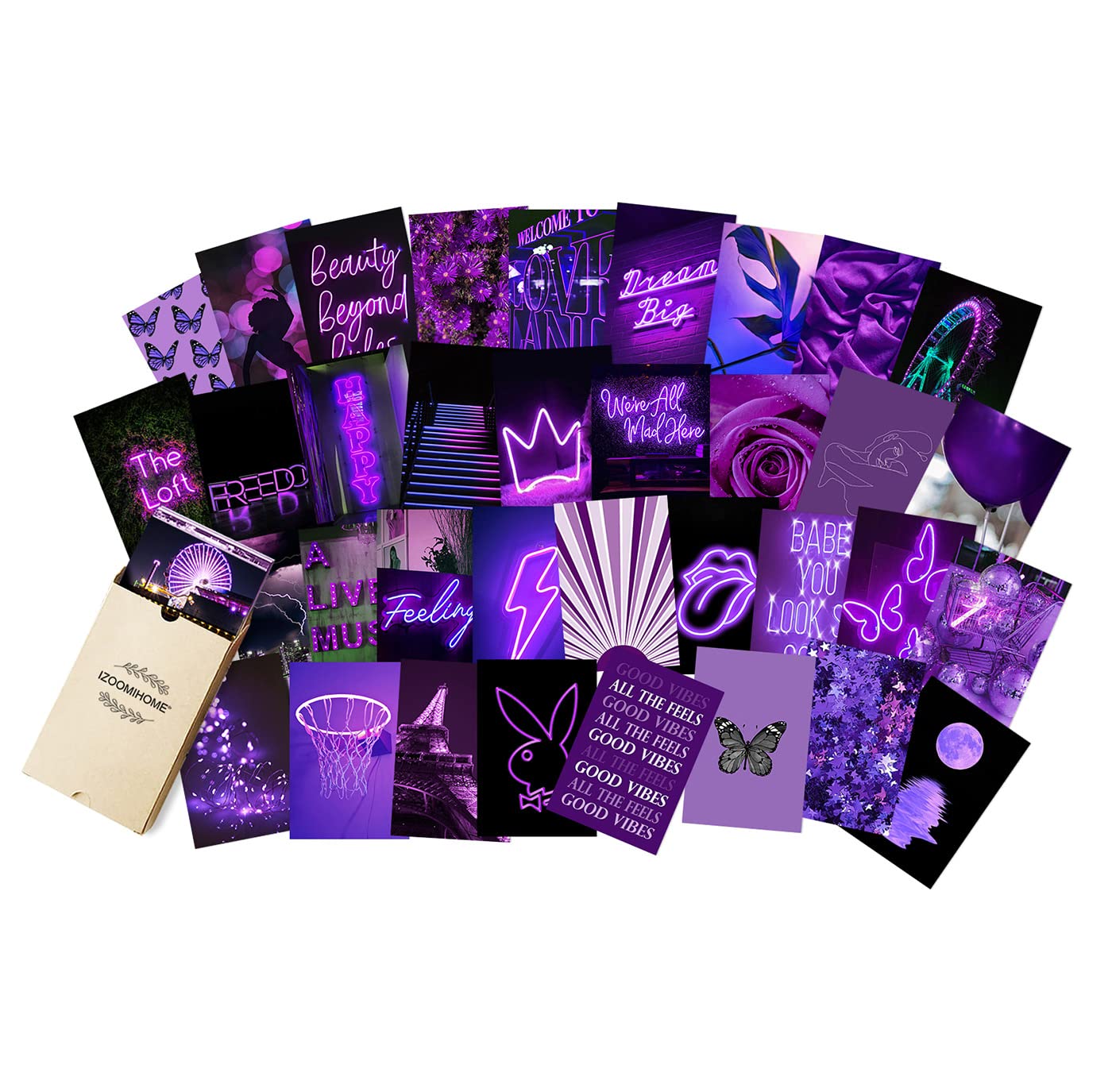 Purple Wall Collage Kit Aesthetic Pictures, Bedroom Decor for Teen Girls, Wall Collage Kit, Collage Kit for Wall Aesthetic, VSCO Girls Bedroom Decor, Aesthetic Posters, Collage Kit