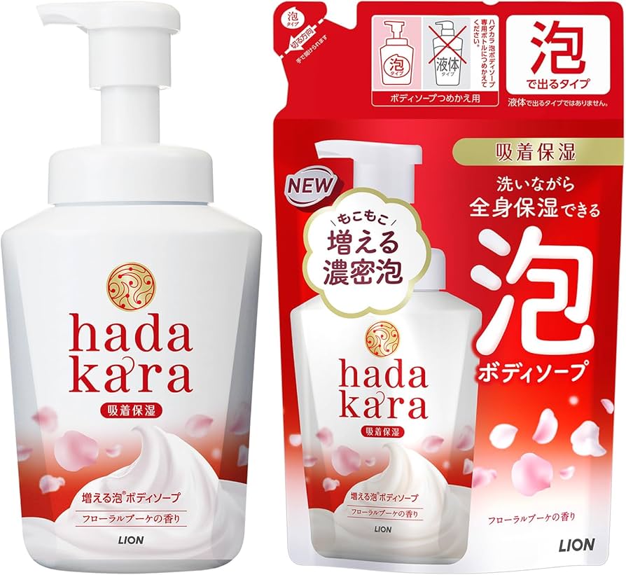ハダカラ ボディソープ泡で出てくる オイルインタイプ 6本と泡が増えるタイプ3本 hadakara 泡で出てくるオイルインボディソープ リッチローズ