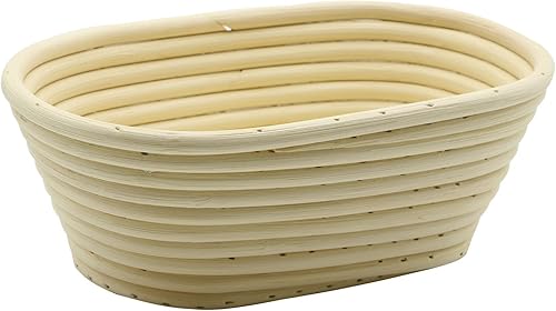 Vista 3 de BetterJonny Cesta ovalada de 8 pulgadas para pan, cesta de ratán a prueba de masa de pan artesanal, combo de forro para panaderos profesionales